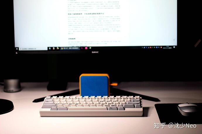 Clean desk setup with HHKB