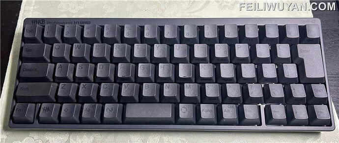 HHKB and Realforce side by side on desk